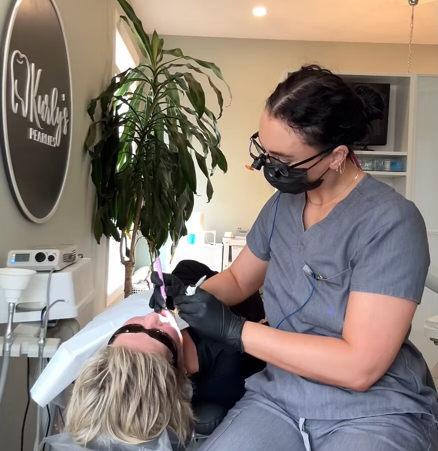 The spa-style heated massage hygiene chair at Kurly's Pearlies in Georgetown, Ontario